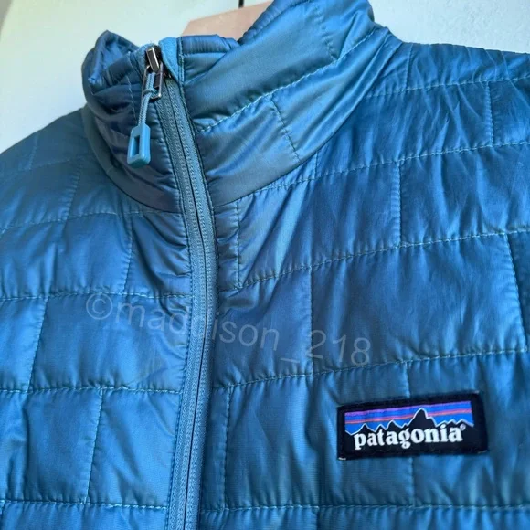 Patagonia Nano Puff Parka Medium Abalone Blue Teal size Medium women’s - Picture 6 of 12